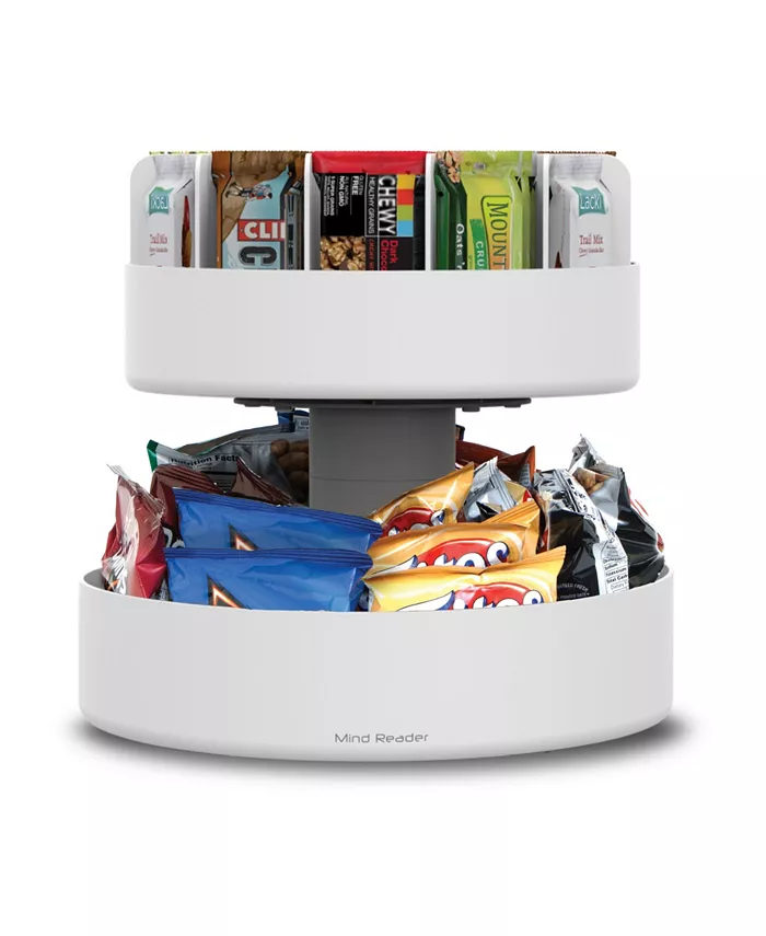 Mind Reader 2 Tier Lazy Susan Granola Bar and Snack Organizer，Home， Office， Breakroom - Intensery