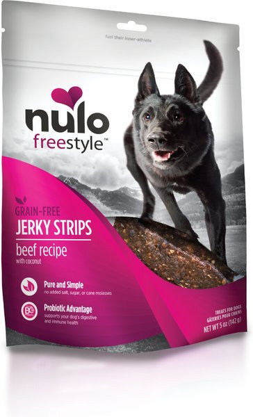 Nulo Freestyle Grain-Free Beef Recipe With Coconut Jerky Dog Treats - Intensery