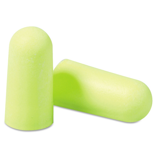 3M E-A-Rsoft Yellow Neon Soft Foam Earplugs， Cordless， Regular Size， 200 Pairs/Box (3121250) - Intensery