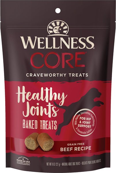 Wellness CORE Healthy Joints Beef Grain-Free Crunchy Dog Treats - Intensery