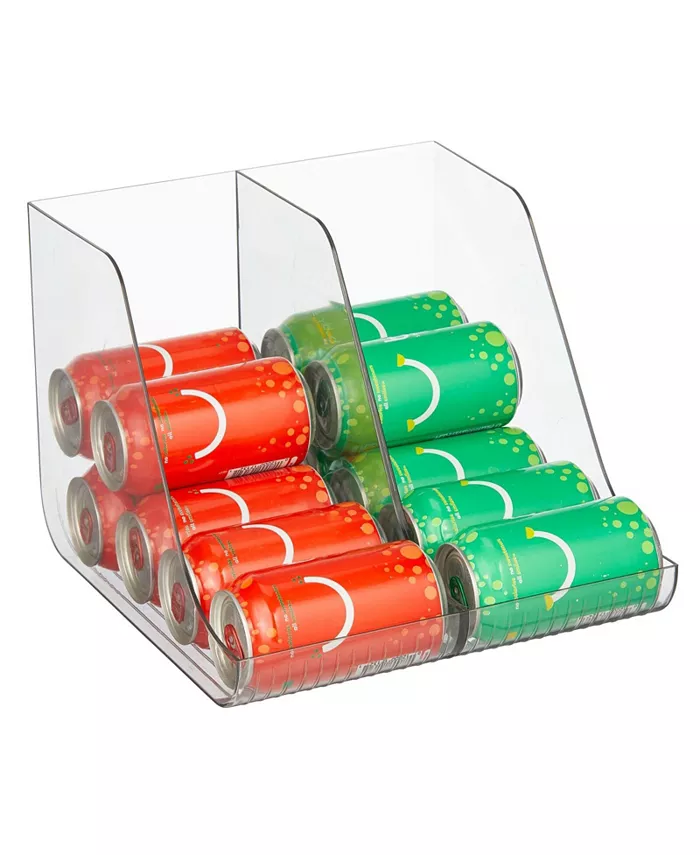 mDesign Pop Soda Can Storage Dispenser Bin for Fridge， Pantry - 1 Pack - Intensery