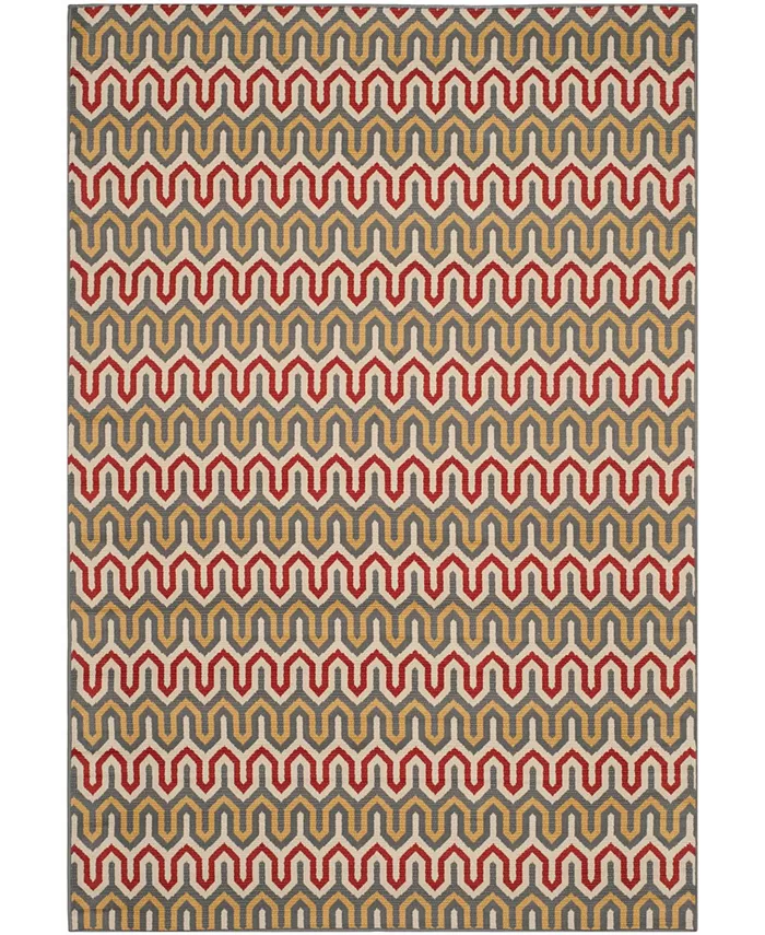 Safavieh Hampton Dark Gray and Rust 4' x 6' Outdoor Area Rug - Intensery