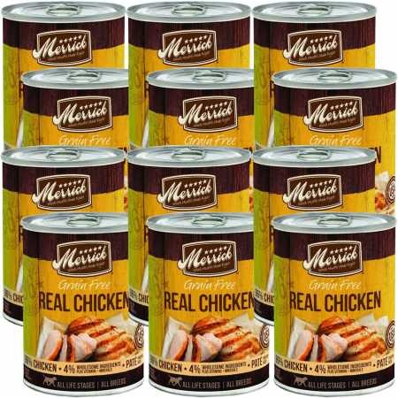 Merrick Grain Free  96 Real Chicken Canned Dog Food (12x12.7 oz) - Intensery