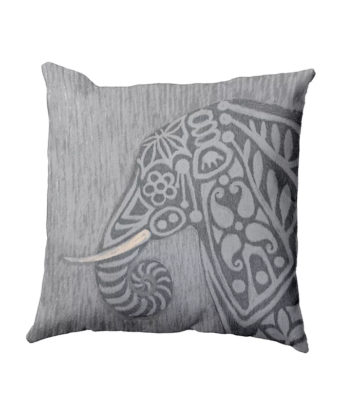 E by Design 16 Inch Gray Decorative Safari Throw Pillow - Intensery