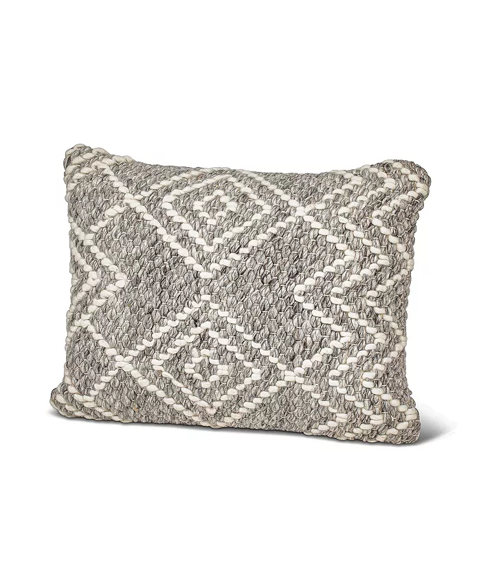 Anaya Home Grey Diamond Woven Down Alternative Lumbar Pillow - Intensery