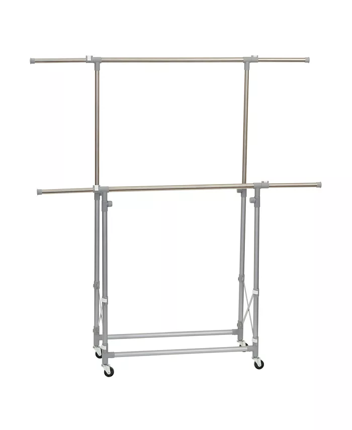 Household Essentials Household Essential Folding Garment Rack with Wheels - Intensery