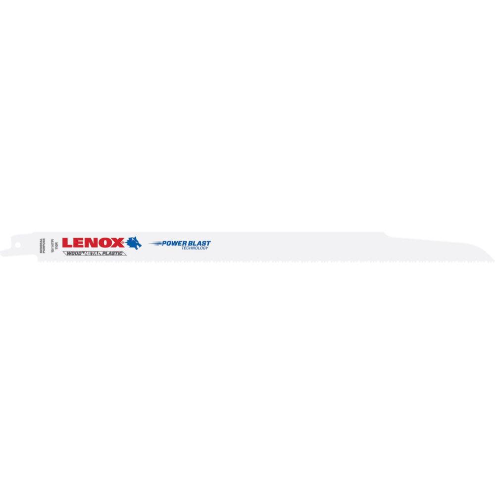 LENOX Reciprocating Saw Blade B110R 12 X 3/4 X .050 X 10/14 TPI 25pk - Intensery