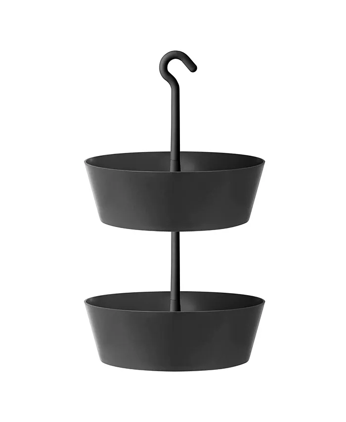 Tree Nest Sunny Hanging Two-Tier Planter Round Anthracite - 12 Inch D - Intensery