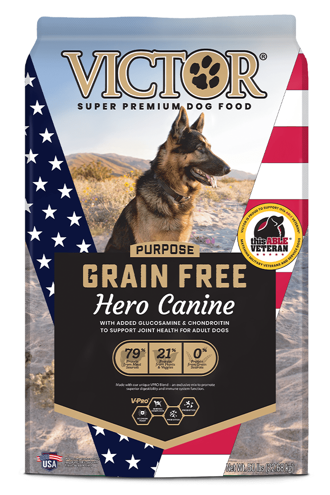 Victor Purpose Grain Free Hero Canine Formula with Glucosamine and Chondroitin Dry Dog Food - 30 lb Bag - Intensery