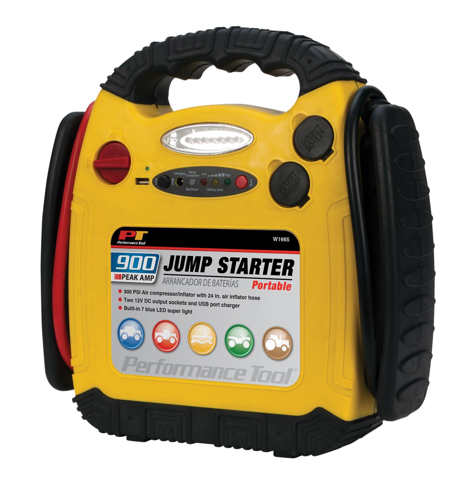 Performance Tool W1665 Performance Tool 900 Amp Jump Starter and Inflators - Intensery