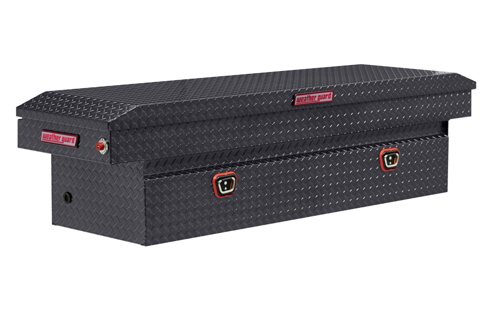 Weather Guard Saddle Truck Tool Box Aluminum Full Standard Gunmetal Gray - Intensery