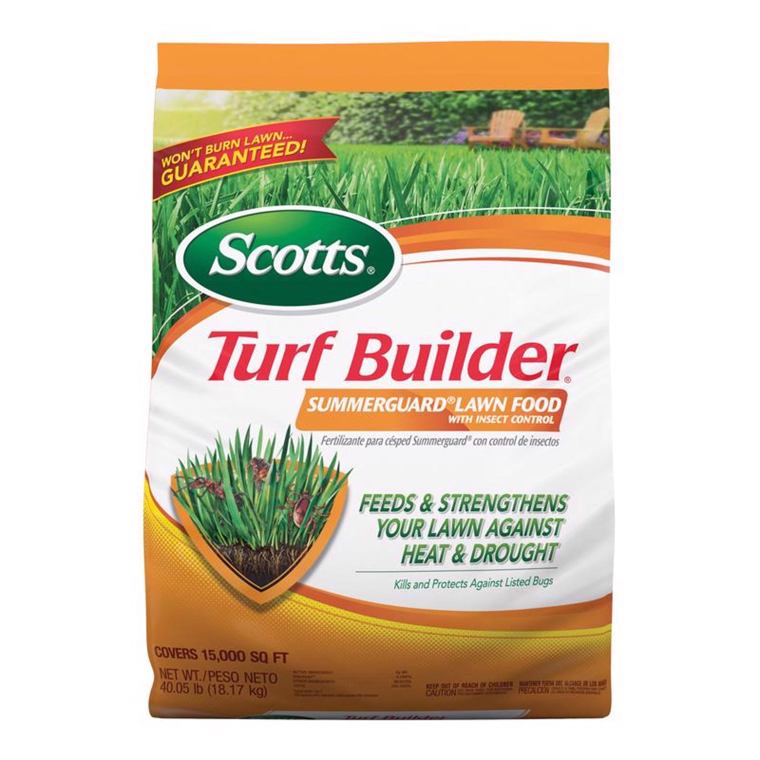 Scotts Turf Builder SummerGuard Insect and Grub Control Lawn Fertilizer For All Grasses 15000 sq ft - Intensery