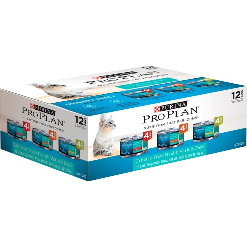 Purina Pro Plan Urinary Tract Health Variety Pack Canned Cat Food - 3 oz， 12-pack - Intensery