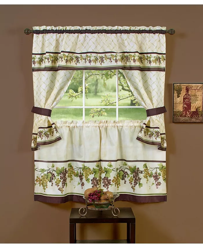 Achim Tuscany Cottage Window Curtain Set， 57x24 - Intensery