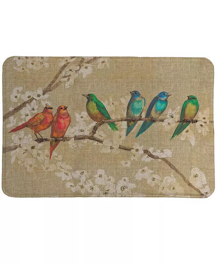 Laural Home Birds And Blossoms Memory Foam Rug - Intensery