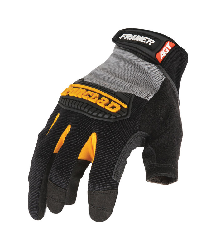 Ironclad Framer Men\u0027s Hook \u0026 Loop Fingerless Gloves Black/Gray XL 1 pk - Intensery