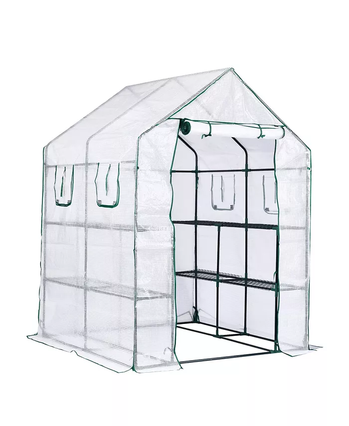 Garden Elements Personal Plastic Indoor Outdoor Standing Greenhouse For Seed Starting and Propagation， Frost Protection Clear， Large， 77 Inches x 56 I - Intensery