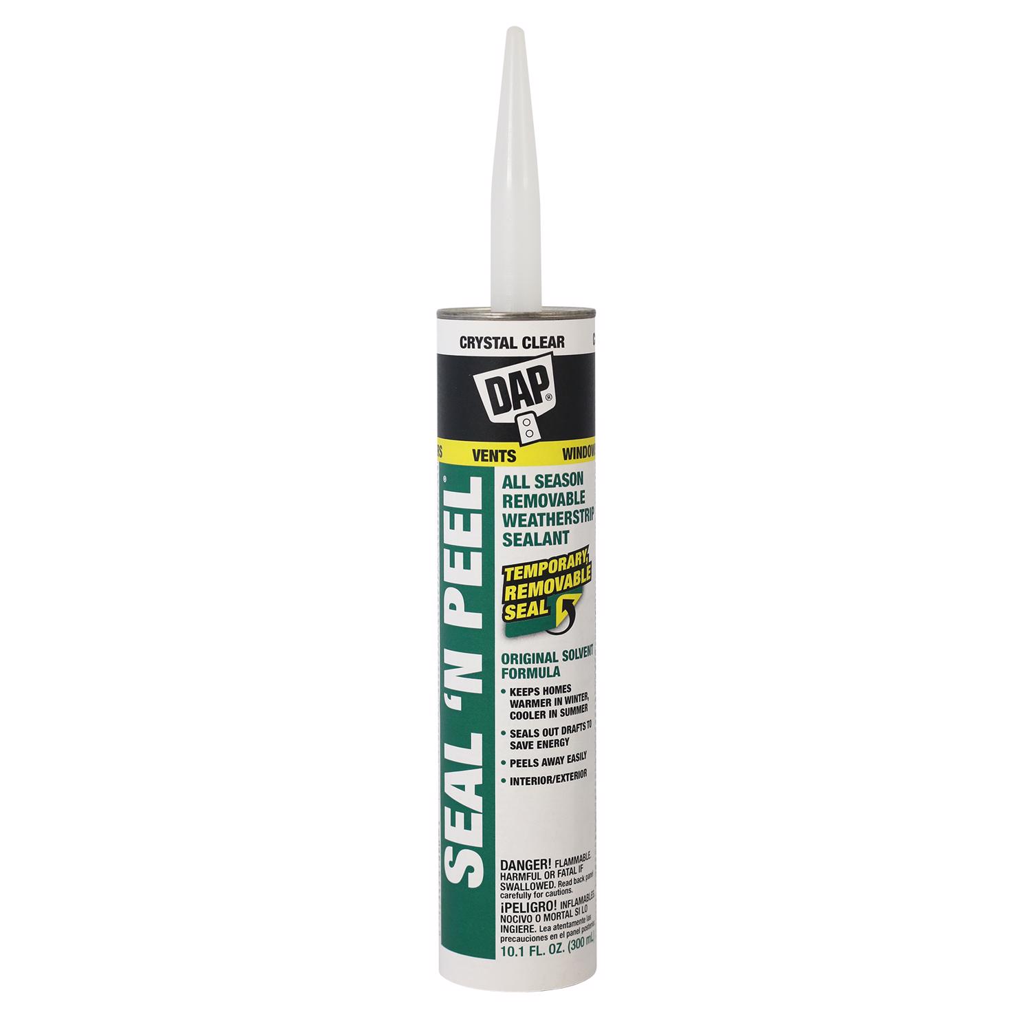 DAP Seal \u0027N Peel Clear Polymer Door， Siding and Window Sealant 10.1 oz - Intensery
