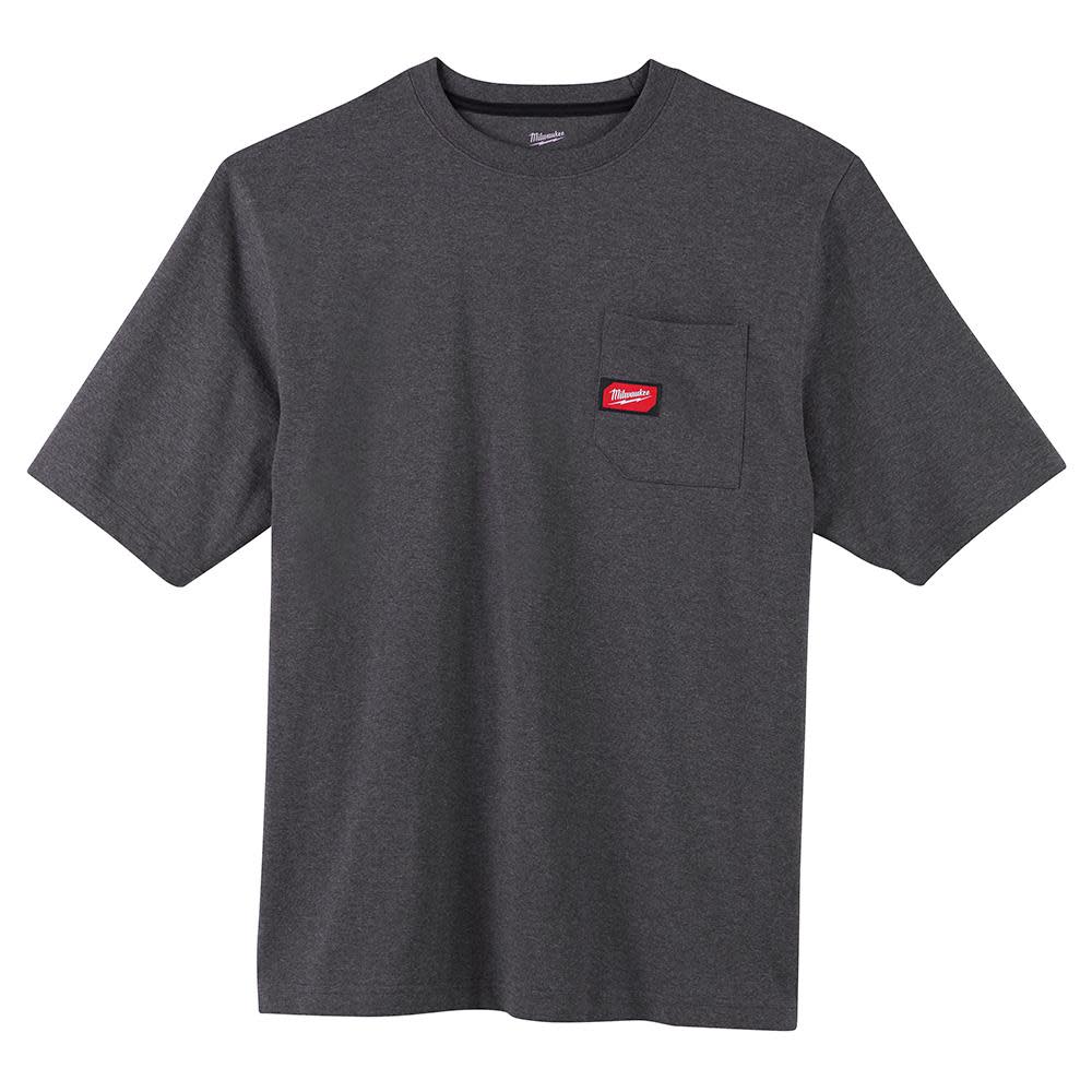 Heavy Duty Gray Pocket Short Sleeve T-ShirtSmall - Intensery