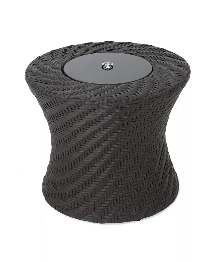 Noble House Belize Outdoor Accent Table with Ice Bucket - Intensery