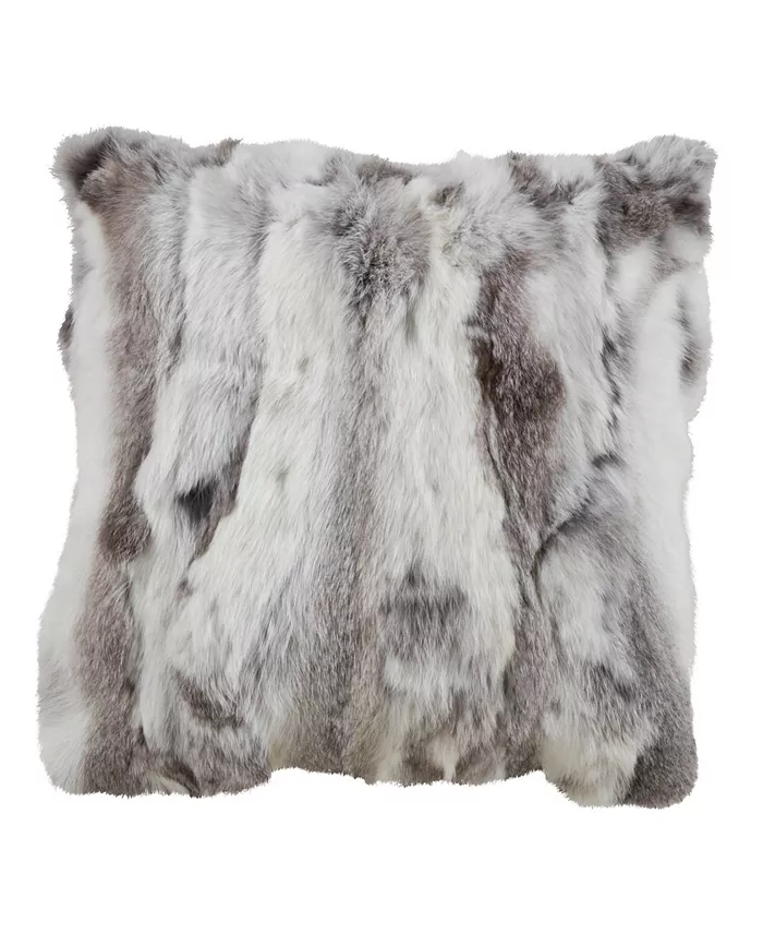 Saro Lifestyle Genuine Fur Decorative Pillow， 16