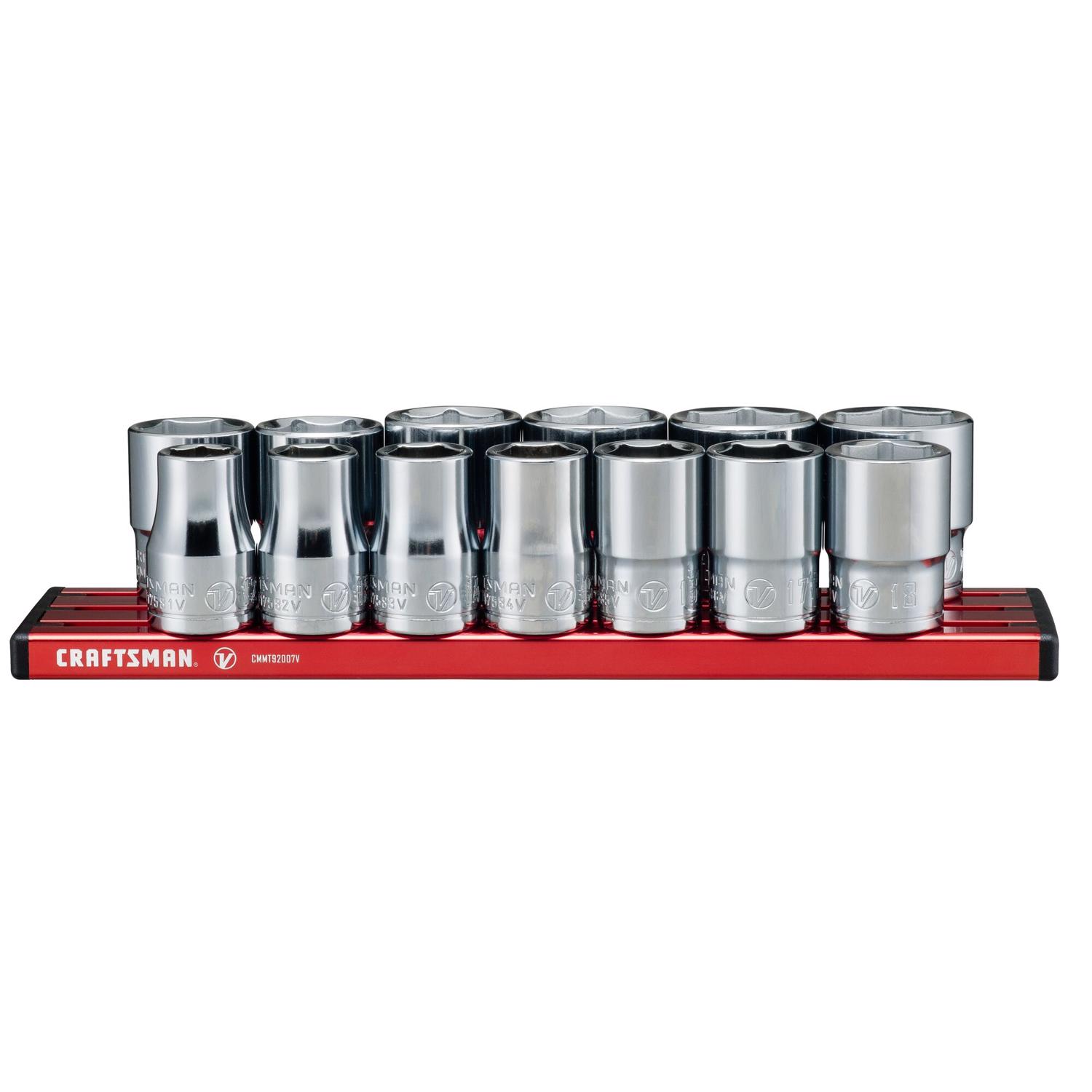 Craftsman V-Series 1/2 in. drive Metric 6 Point Socket Set 13 pc - Intensery