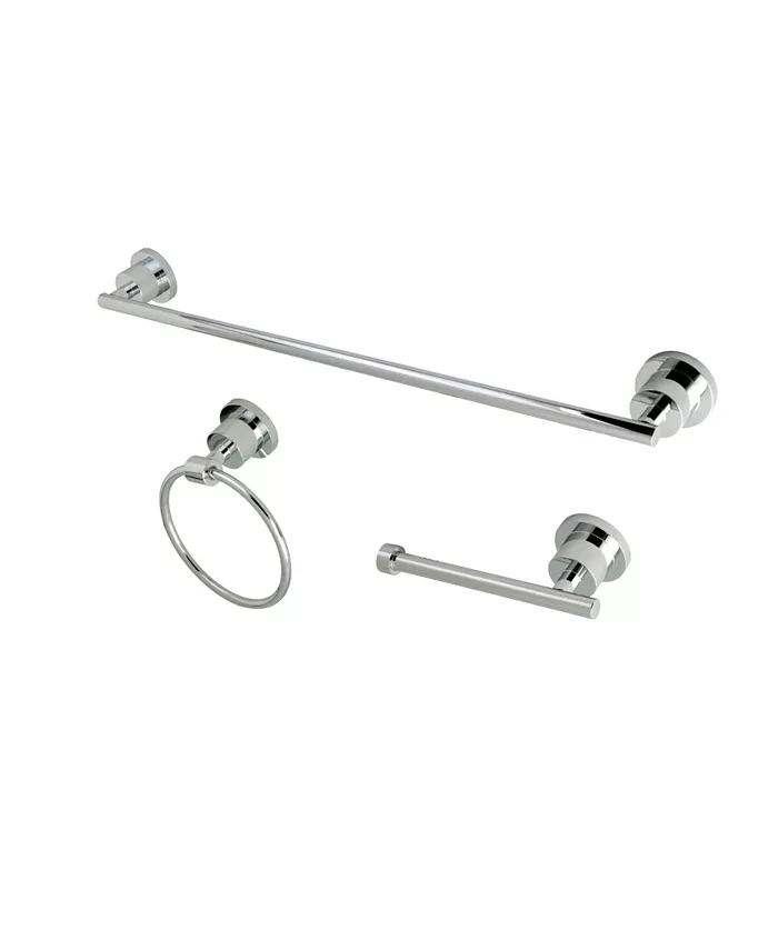 Kingston Brass Concord Modern 3-Pc. Bathroom Accessories Set in Polished Chrome - Intensery