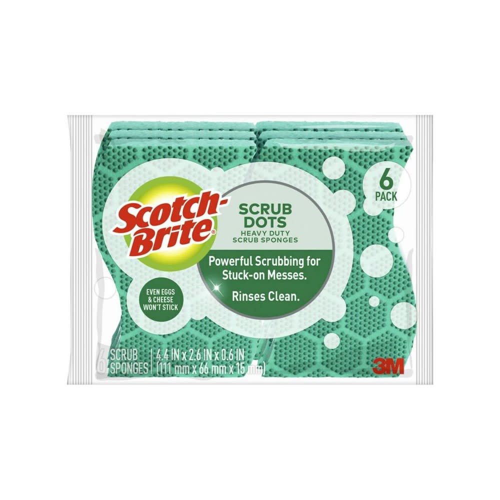 3M Scotch Brite 6 Count Heavy Duty Scrub Dots Scrub Sponge - Intensery