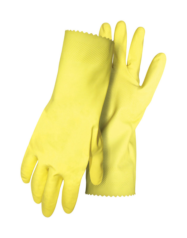 Boss Unisex Indoor/Outdoor Flock Lined Chemical Gloves Yellow S 1 pk - Intensery
