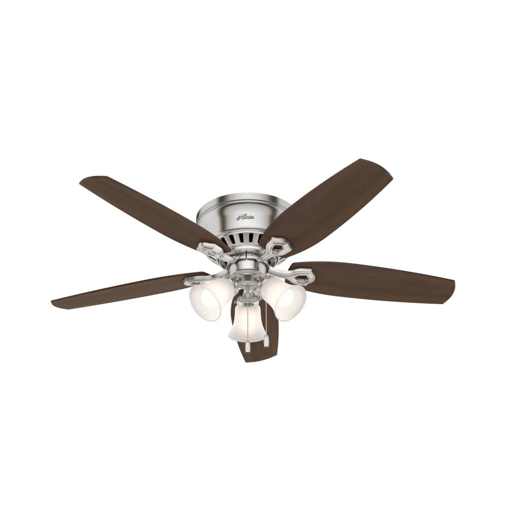 Hunter Builder Ceiling Fan 52 Brushed Nickel Brazilian Cherry - Intensery