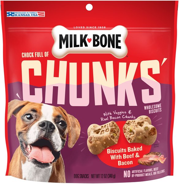 Milk-Bone Chock Full Of Chunks Beef and Bacon Crunchy Dog Treats - Intensery