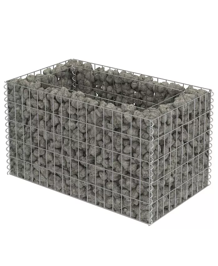vidaXL Gabion Raised Bed Galvanized Steel 35.4