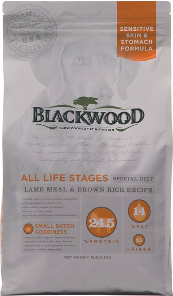Blackwood Lamb Meal and Brown Rice Recipe Sensitive Skin and Stomach Formula Dry Dog Food - Intensery