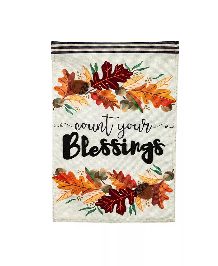 Evergreen Count Your Blessings Garden Burlap Flag 12.5 x 18 Inches Indoor Outdoor Decor - Intensery