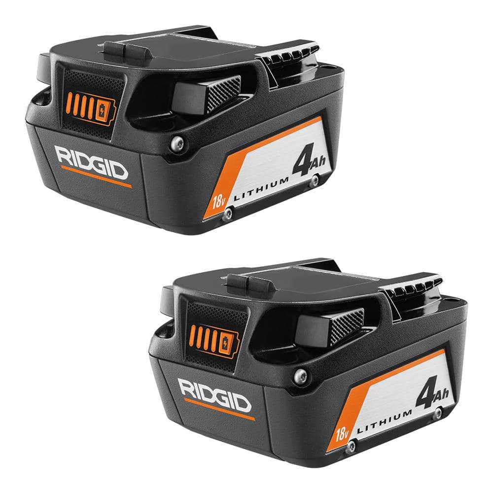 RIDGID 18V Lithium-Ion 4.0 Ah Battery (2-Pack) AC87004P - Intensery