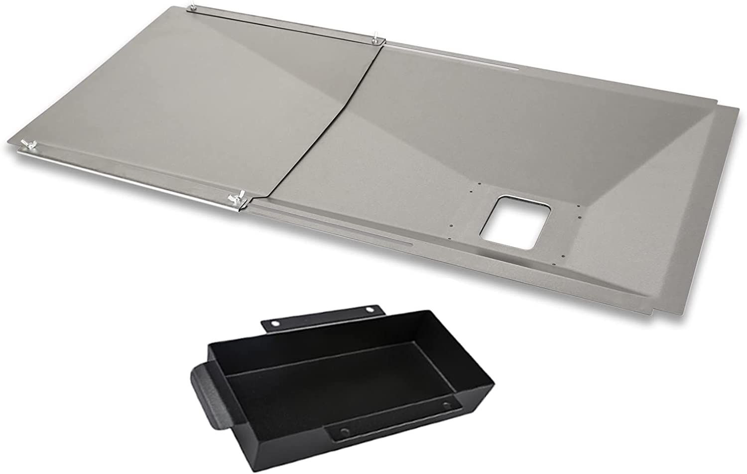 Grease Tray & Catch Pan Kit for Char-broil 3-5 Burner Gas Grills, Adjustable Drip Pan Set - Intensery