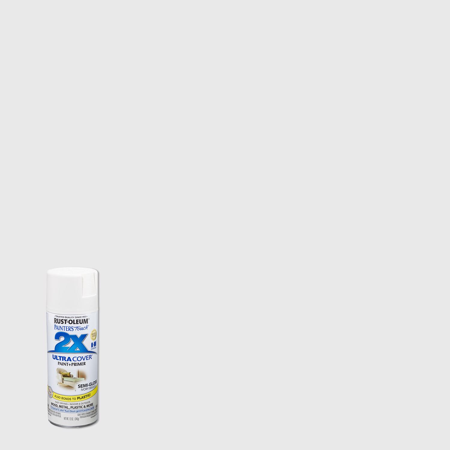 Rust-Oleum Painter\u0027s Touch 2X Ultra Cover Semi-Gloss Ivory Bisque Spray Paint 12 oz - Intensery