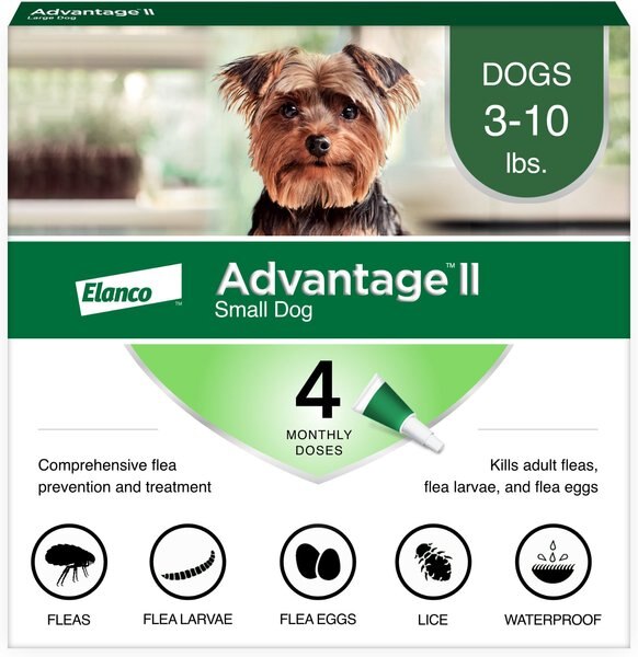 Advantage II Flea Spot Treatment for Dogs， 3-10 lbs - Intensery