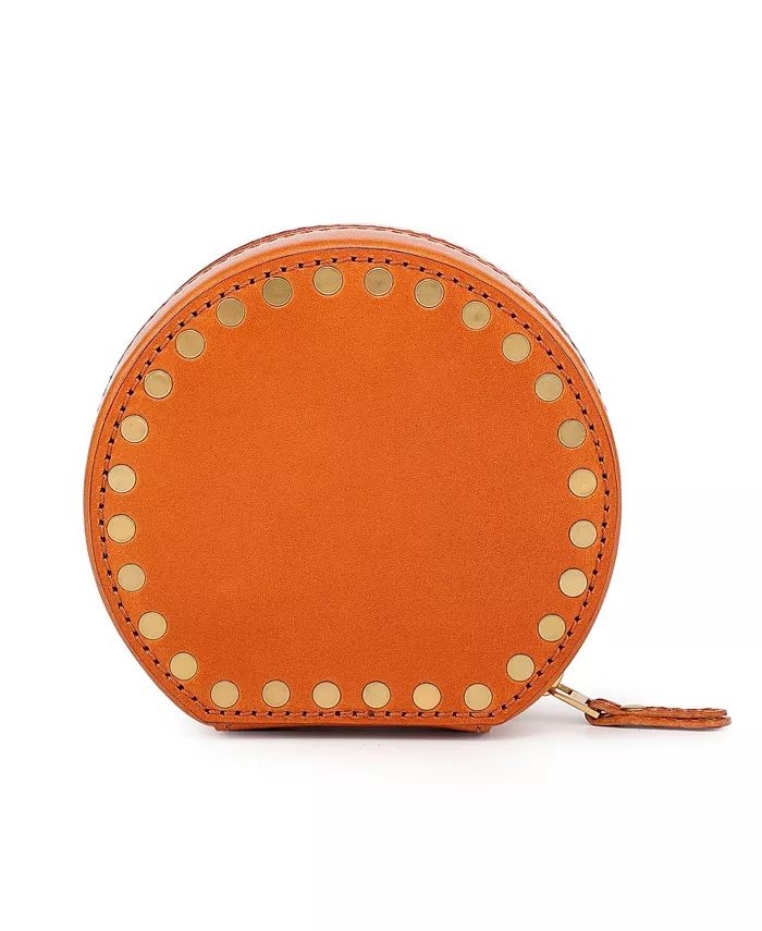 OLD TREND Leather Jewelry Box - Round - Intensery