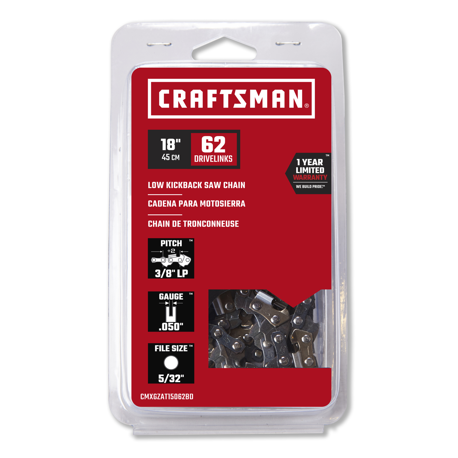 Craftsman 18 in. 62 links Chainsaw Chain - Intensery