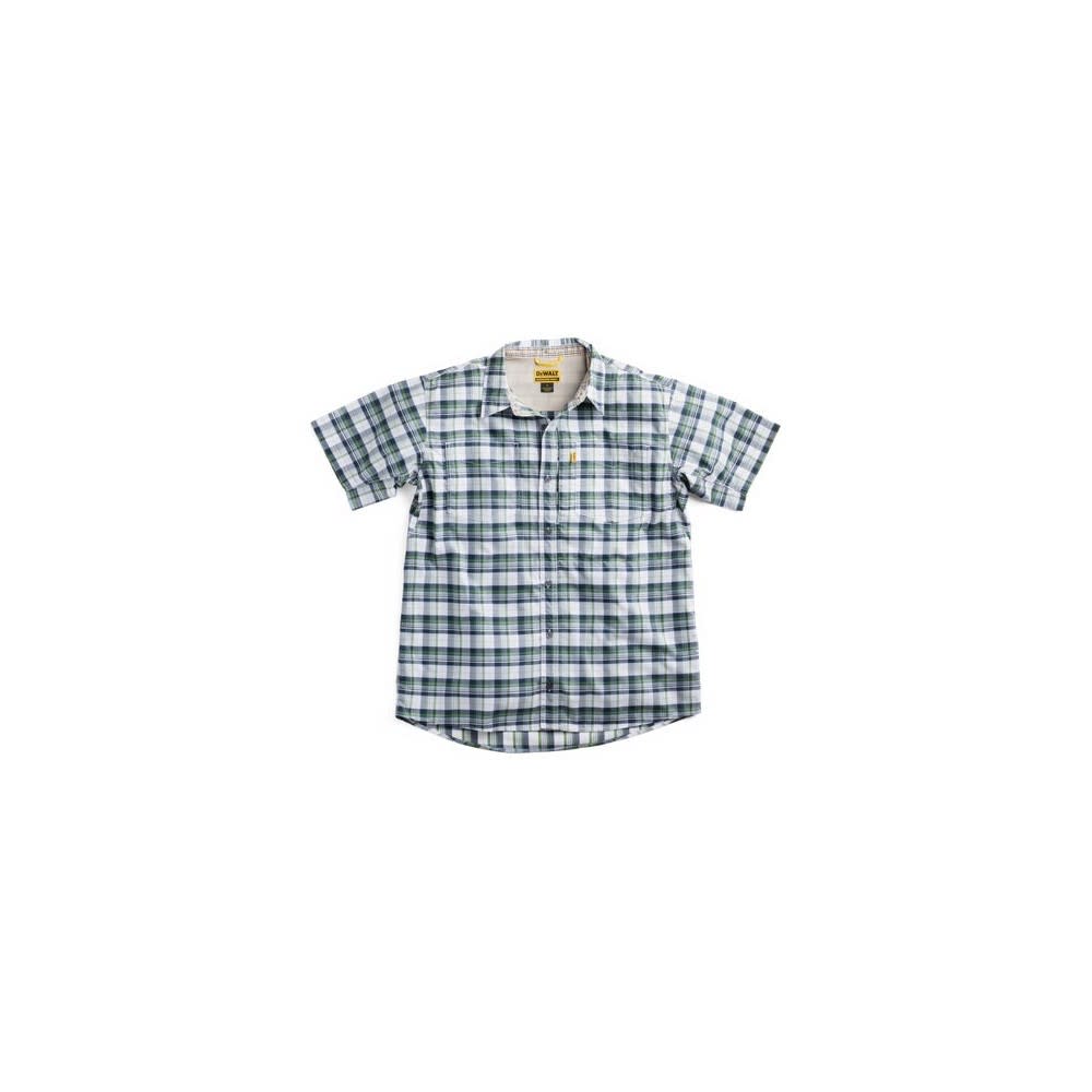 DEWALT Austin Plaid Prostretch Work Shirt Navy/Green 2X - Intensery