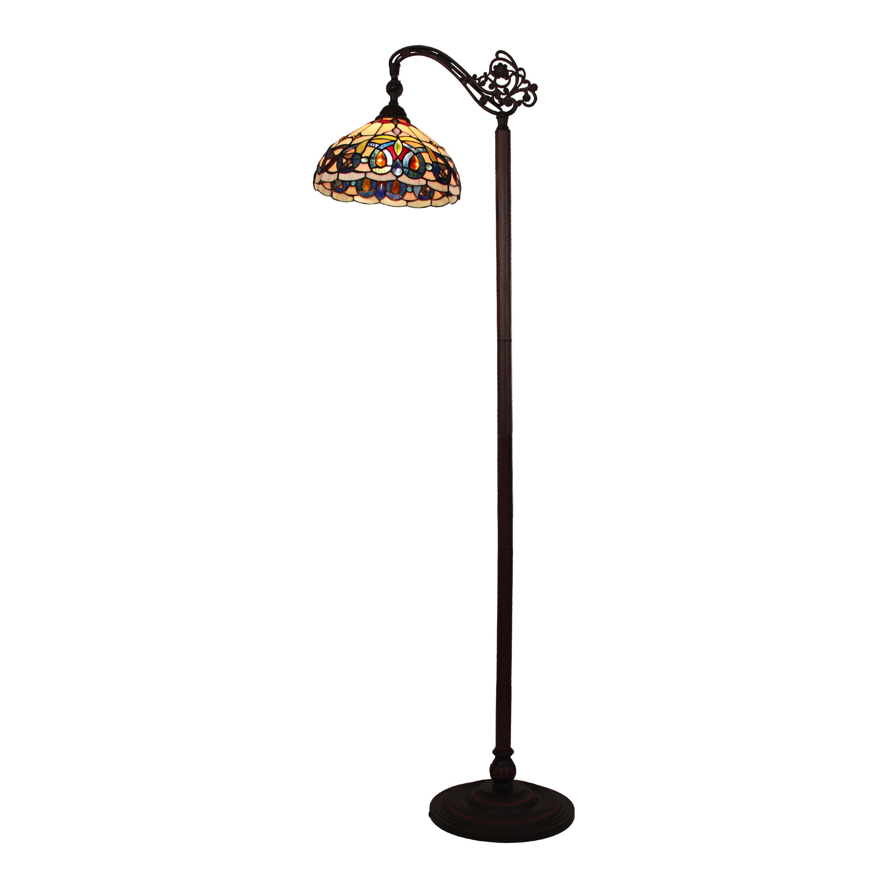 Tiffany-Style Victorian Design 1-light Dark Bronze Floor Lamp - Intensery