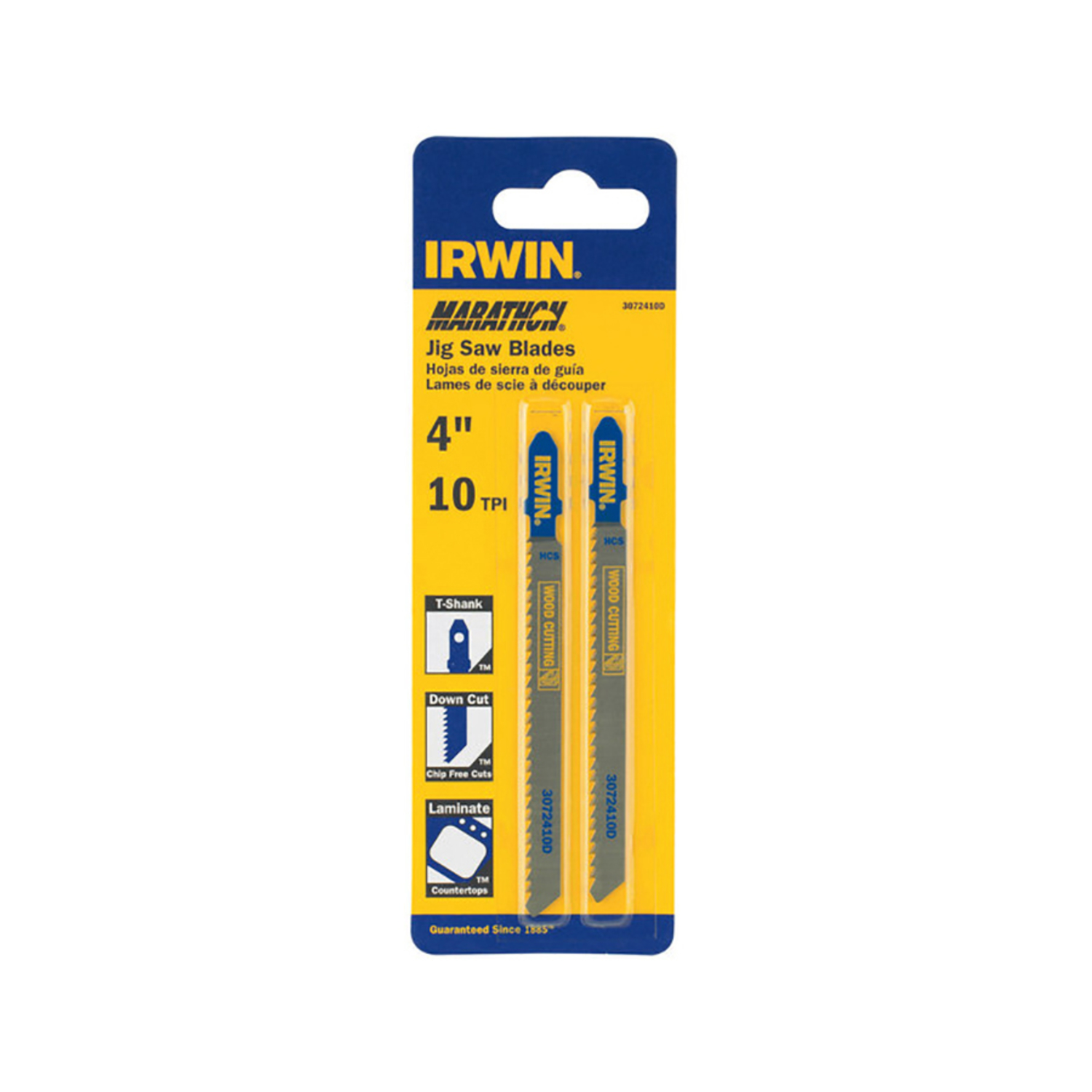 Irwin Marathon 4 in. Carbon Steel T-Shank Jig Saw Blade 10 TPI 2 pk - Intensery