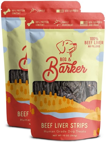 Beg and Barker Double Beef Liver Strips Dog Jerky Treats - Intensery