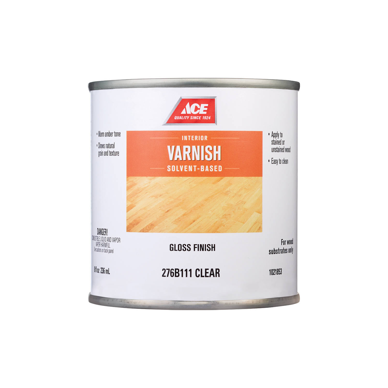 Ace Gloss Clear Solvent-Based Polyurethane Wood Finish 8 oz - Intensery