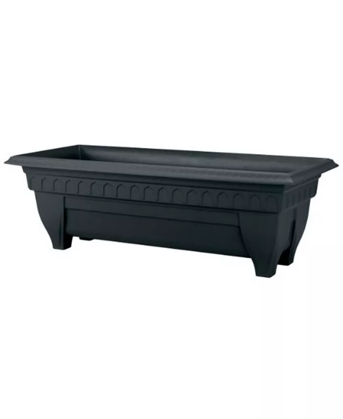 DCN Plastic 1427BK Azura Rectangle Patio Planter Black - Intensery