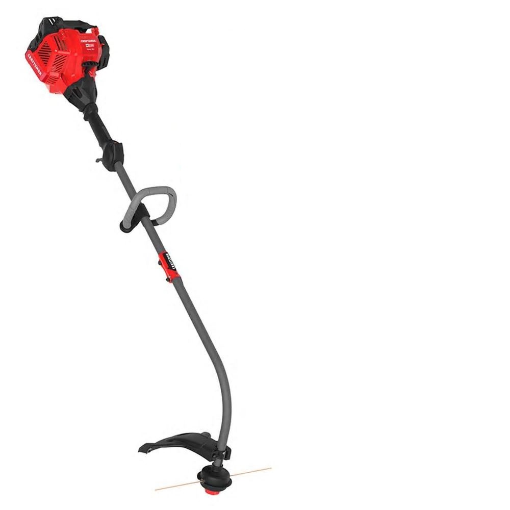 CRAFTSMAN WC2200 25-cc 2-Cycle 17-in Curved Shaft Gas String Trimmer with Attachment Capable and Edger Capable CMXGTAMDCS25 - Intensery