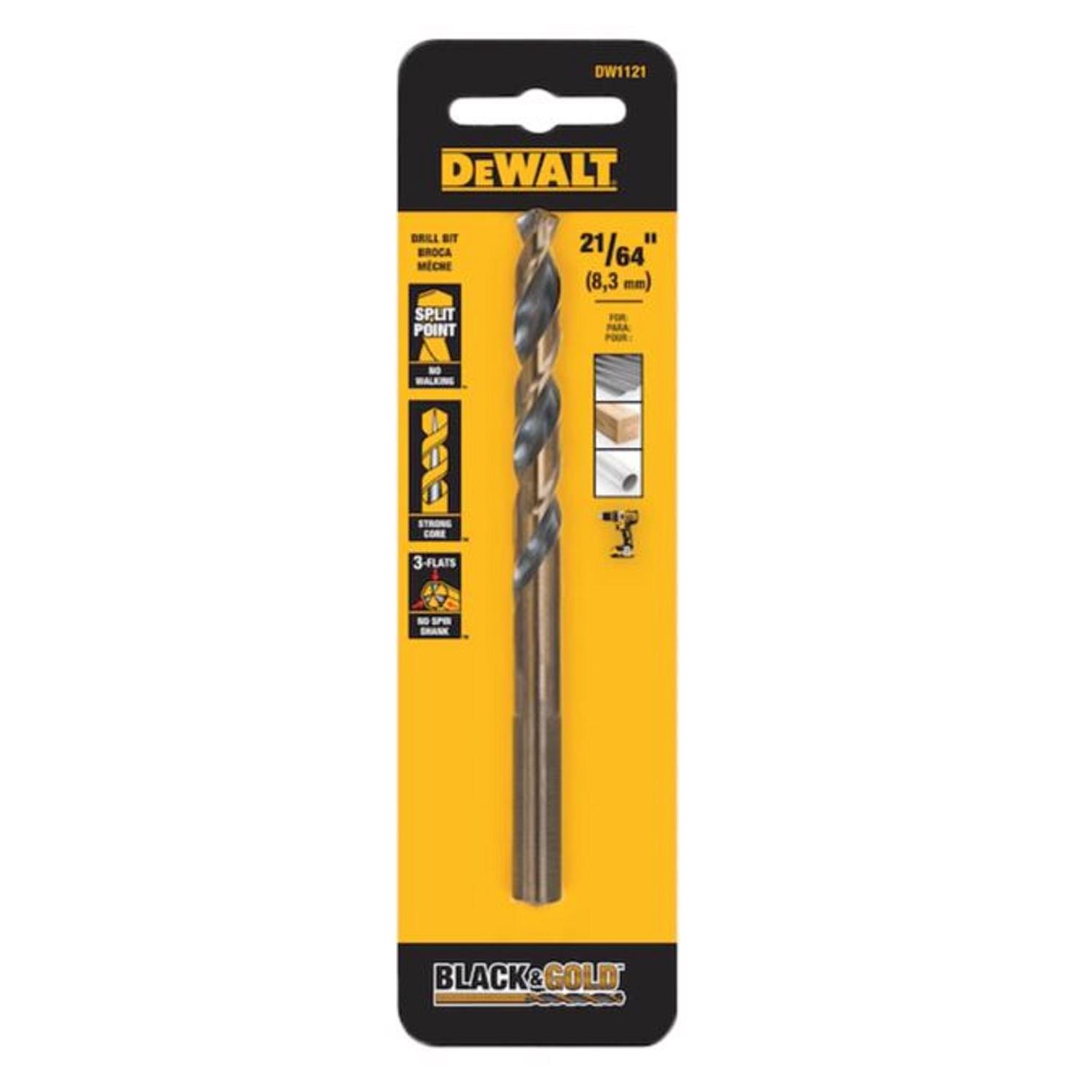 DeWalt Black \u0026 Gold 21/64 in. X 4-11/16 in. L High Speed Steel Drill Bit 1 pk - Intensery