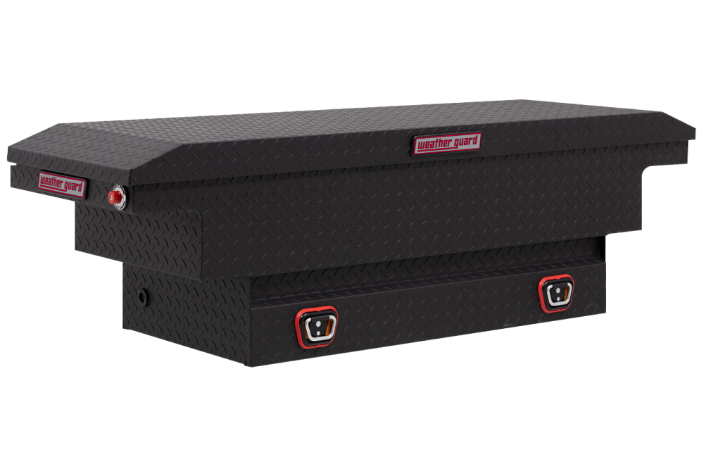 Weather Guard Saddle Truck Tool Box Aluminum Low Profile Textured Matte Black - Intensery