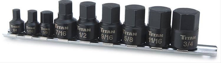 Titan Tools 16140 Titan Stubby Hex Bit Socket Sets - Intensery